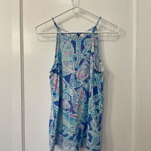 Lilly Pulitzer Margot Blue Haven Pop Up Into The Deep Tank Top Blouse